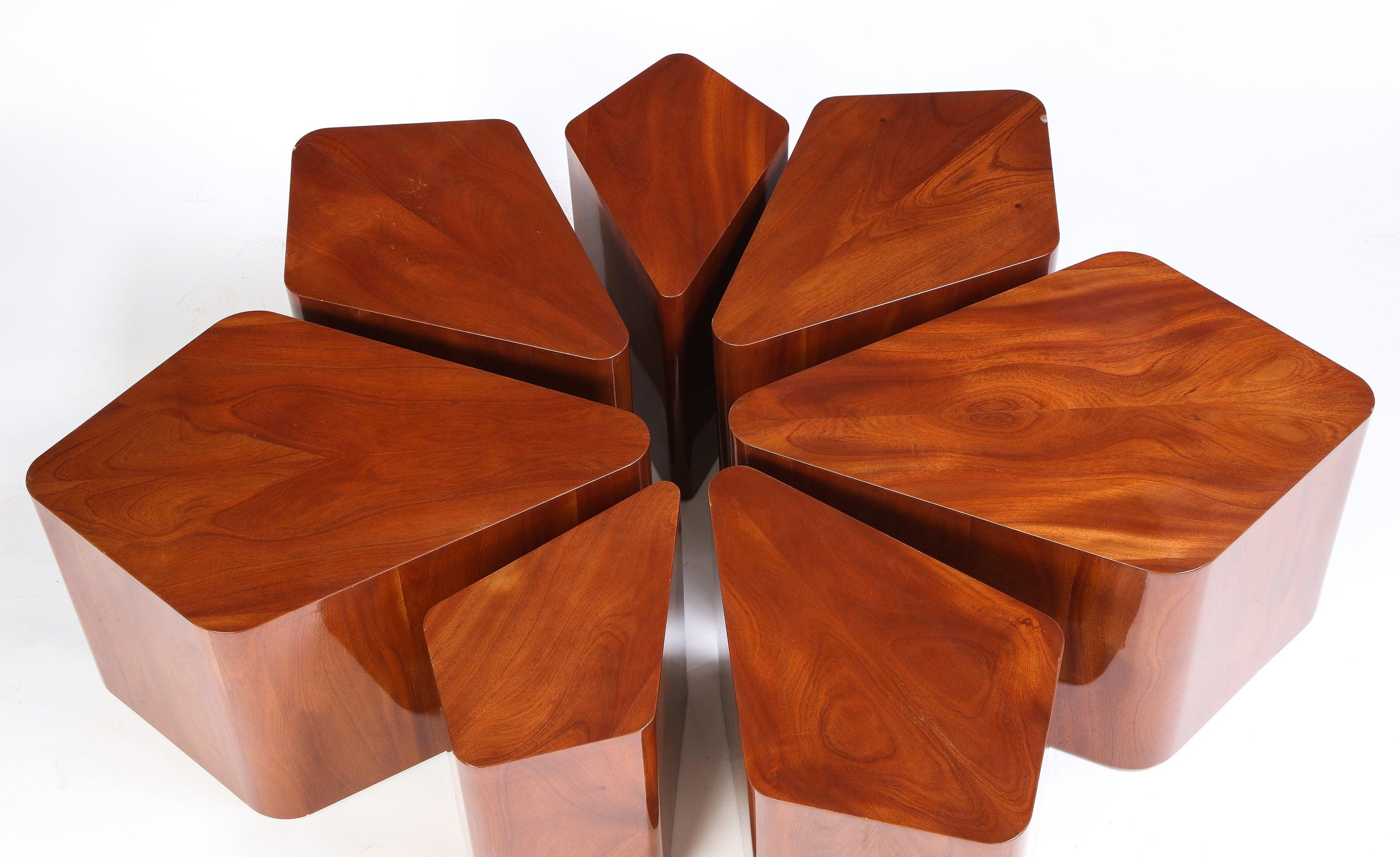 Set of Seven Petal-Form Side Tables, Designed by Juan Montoya, Modern 11