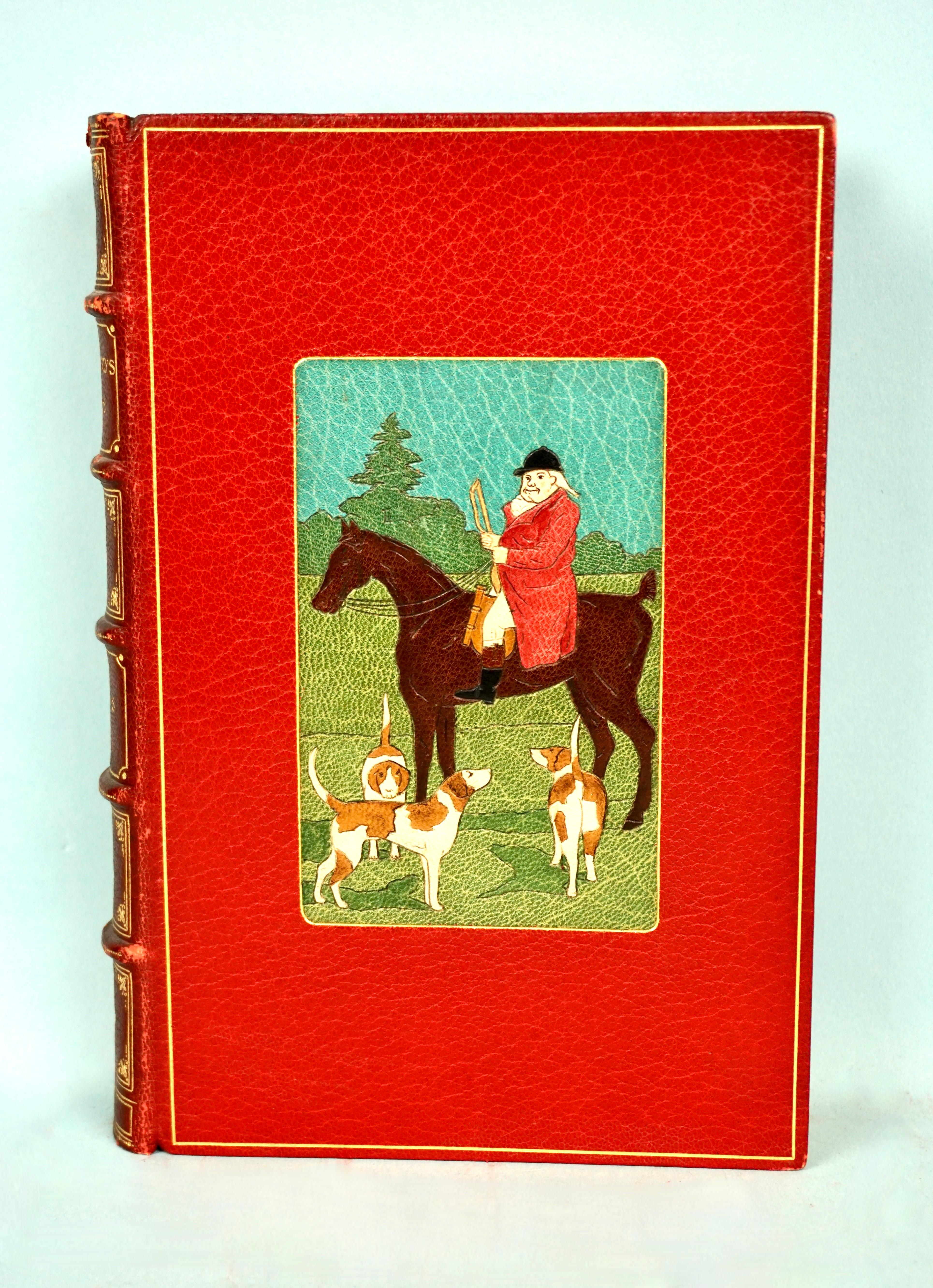 Set of Seven Red Leather Bound Volumes by Robert Surtees English Sporting Author 6