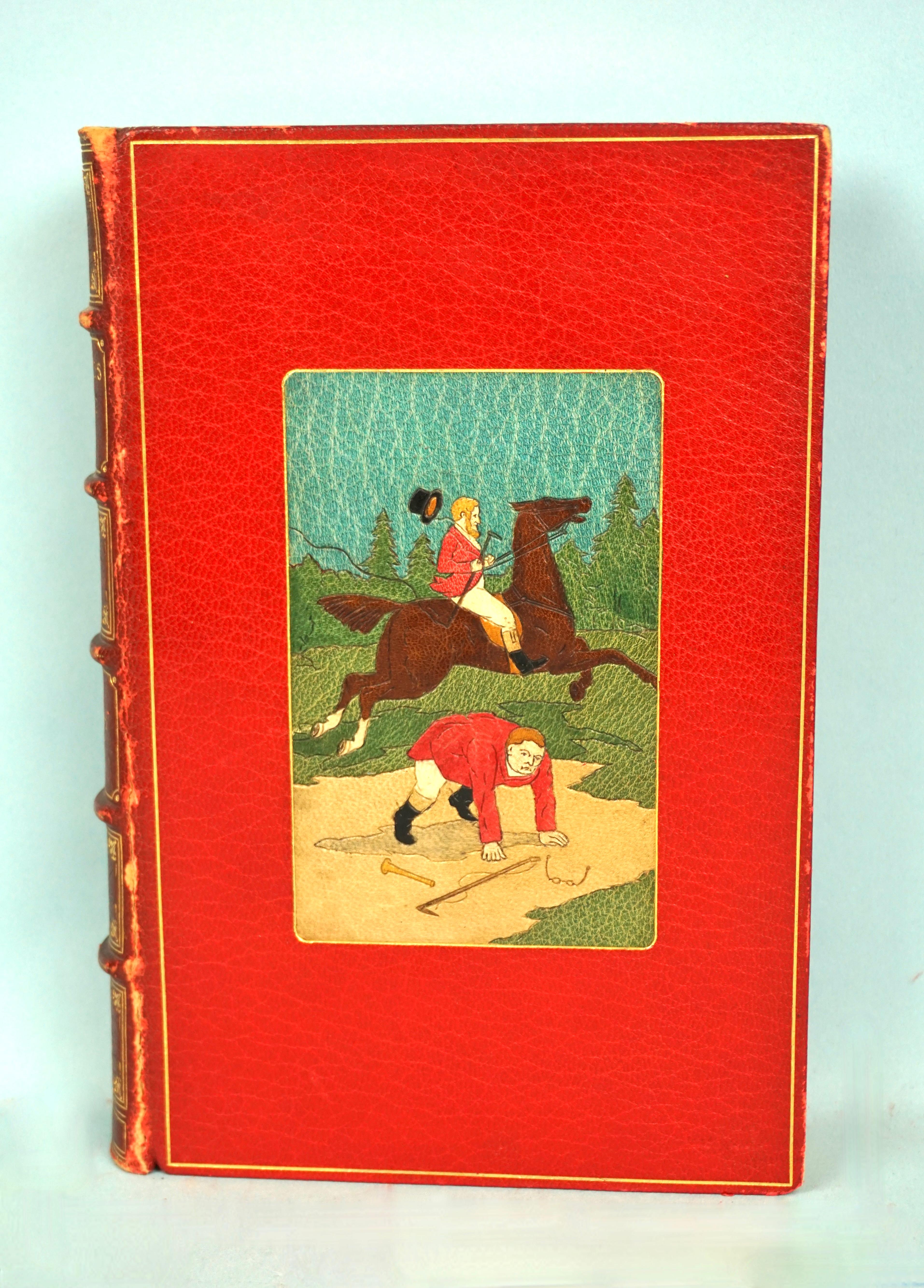 Set of Seven Red Leather Bound Volumes by Robert Surtees English Sporting Author 2