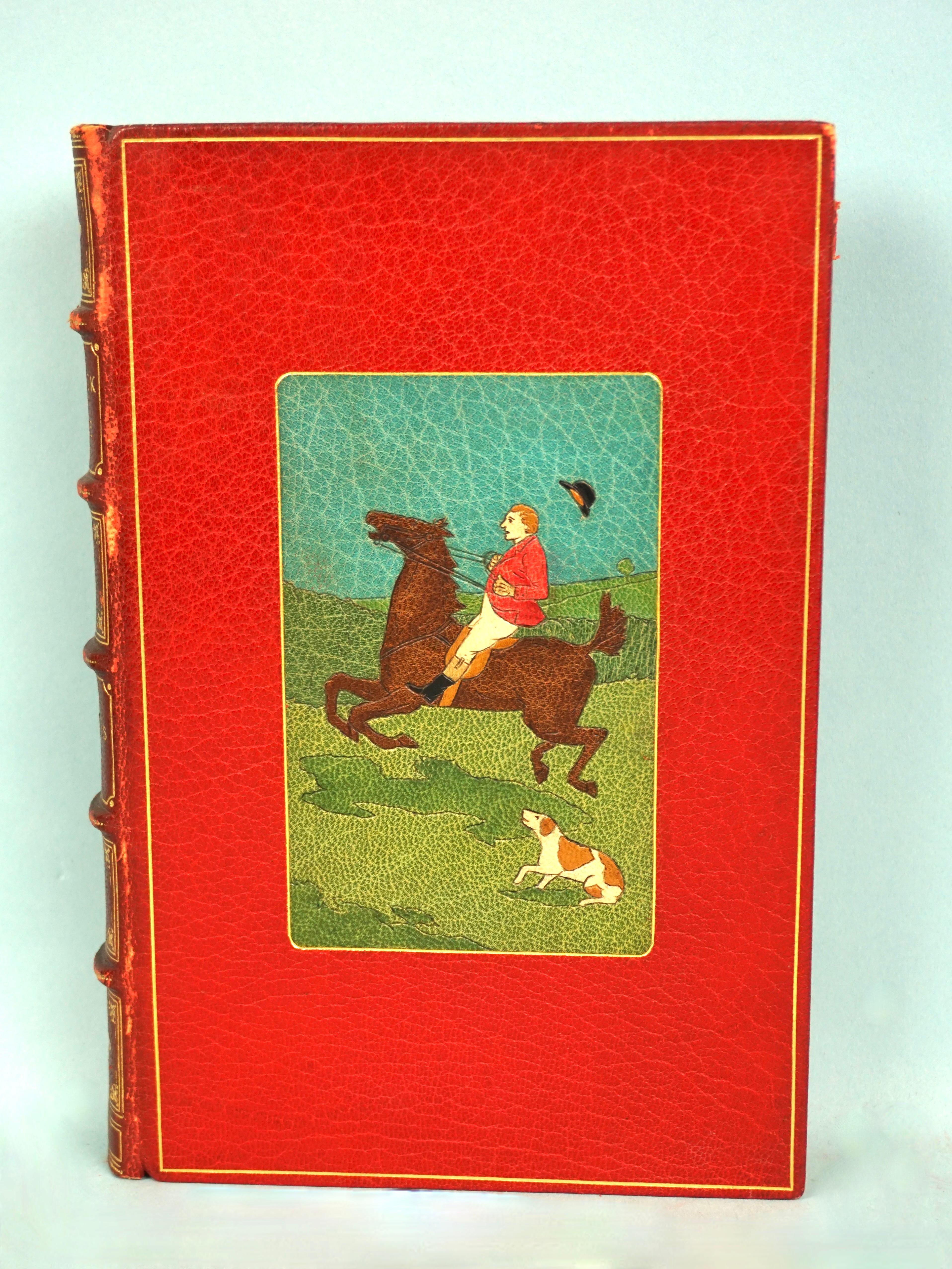 Set of Seven Red Leather Bound Volumes by Robert Surtees English Sporting Author 3