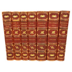 Set of Seven Red Leather Bound Volumes by Robert Surtees English Sporting Author
