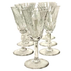 Vintage Set of Seven Saint-Louis Crystal White Wine Glasses
