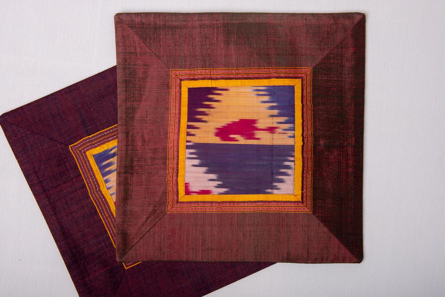 Set di sette cuscini in seta Ikat in vendita 8