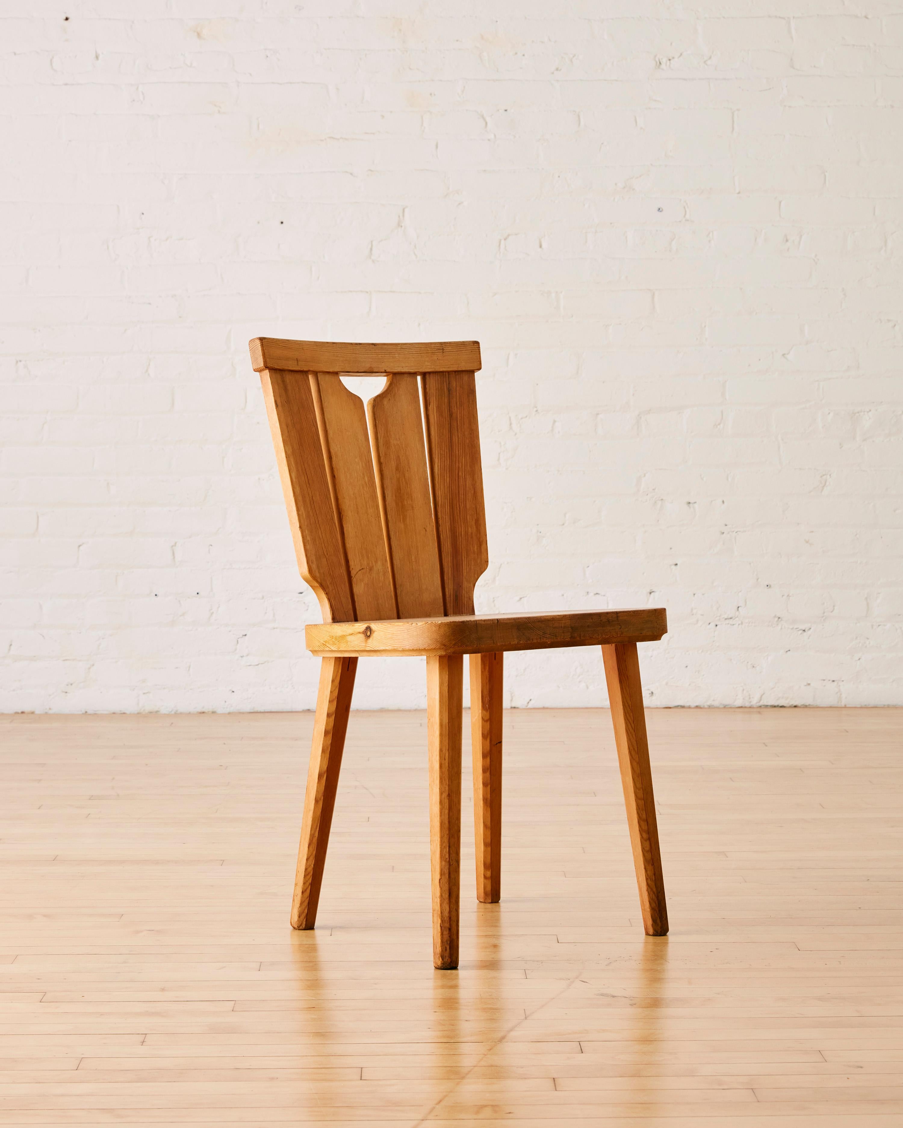 20th Century Set of Seven Swedish Pine Dining Chairs By Goran Malmvall For Sale
