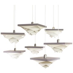Set of Seven Symfoni Pendants by Preben Dahl for Hans Følsgaard Belysning, 1960s