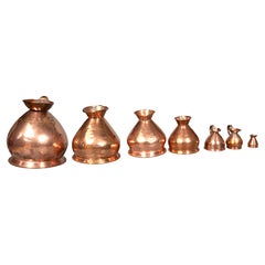 Set Of Seven Victorian Copper Haystack Measures