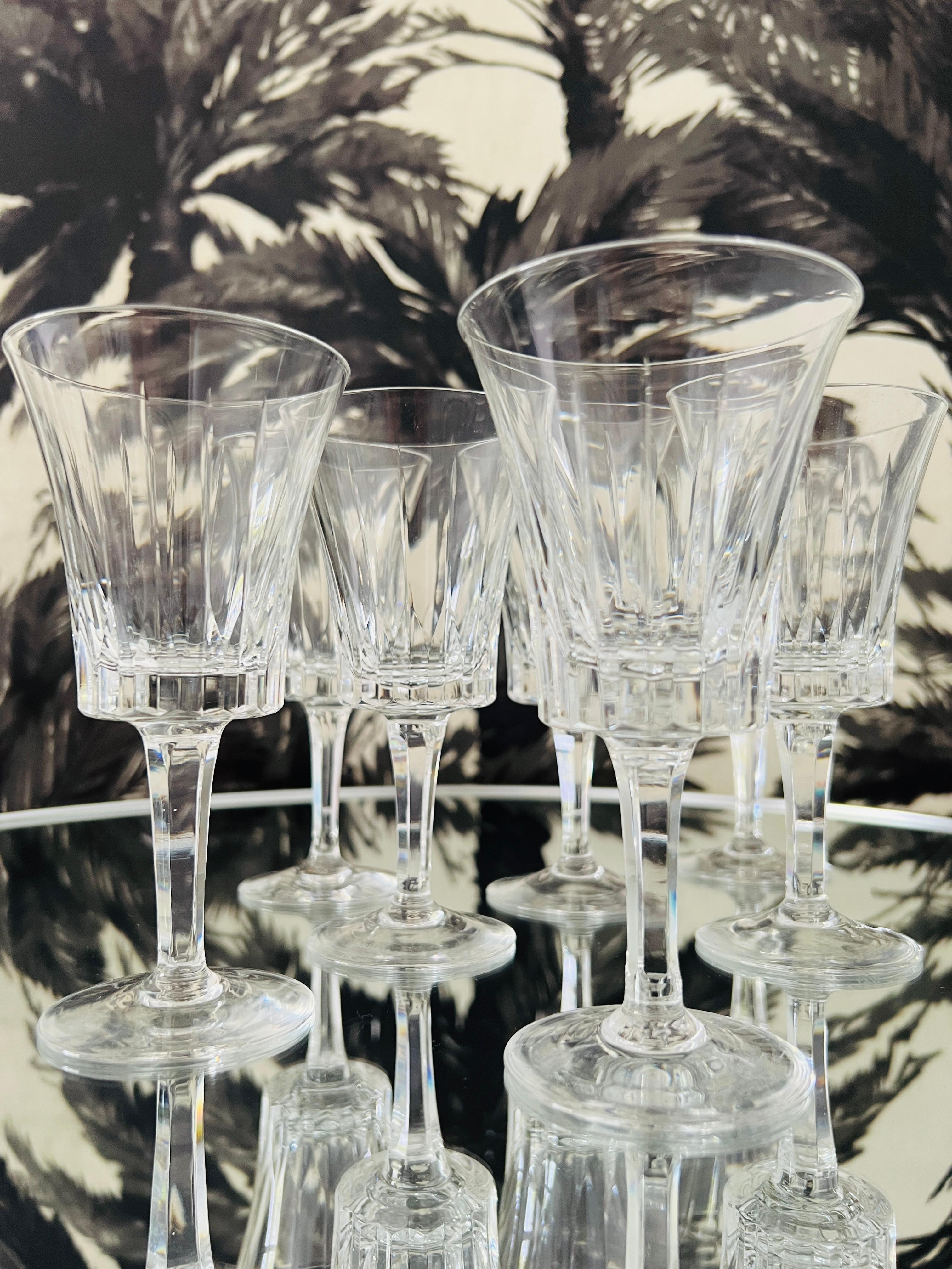 Set von sieben Vintage-Kristall-Weingläsern von Gorham, um 1970 (amerikanisch) im Angebot