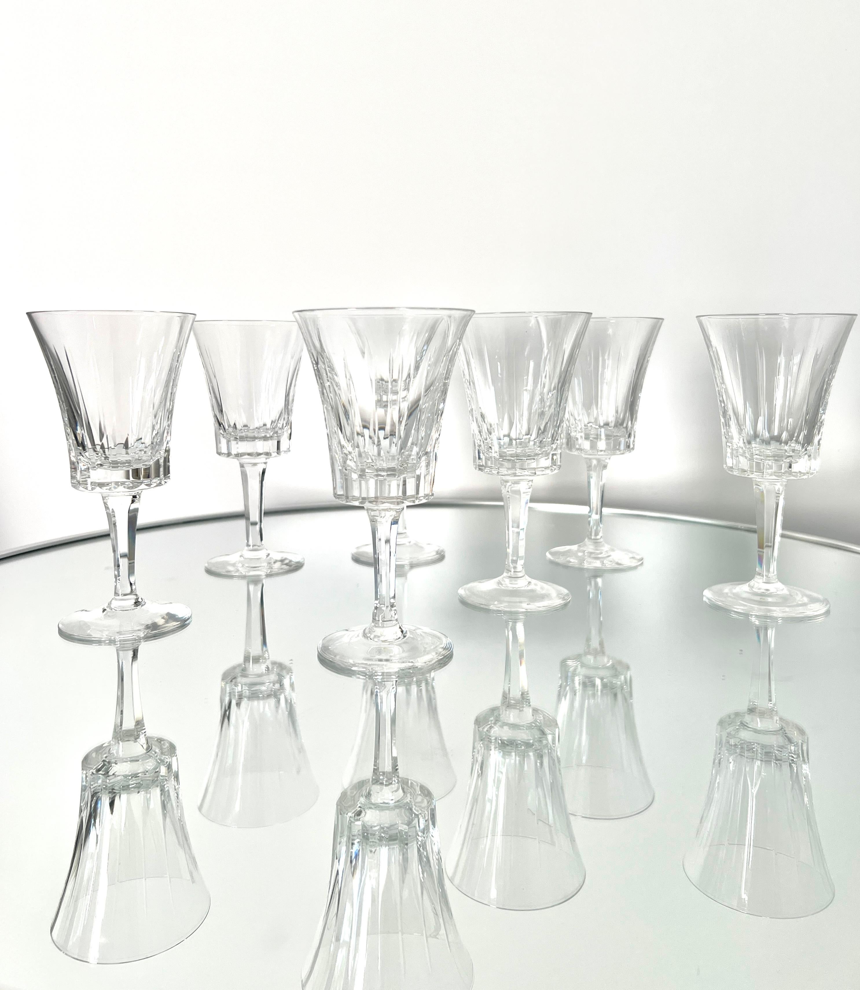 Set of Seven Vintage Crystal Wine Glasses by Gorham, c. 1970 In Good Condition For Sale In Fort Lauderdale, FL