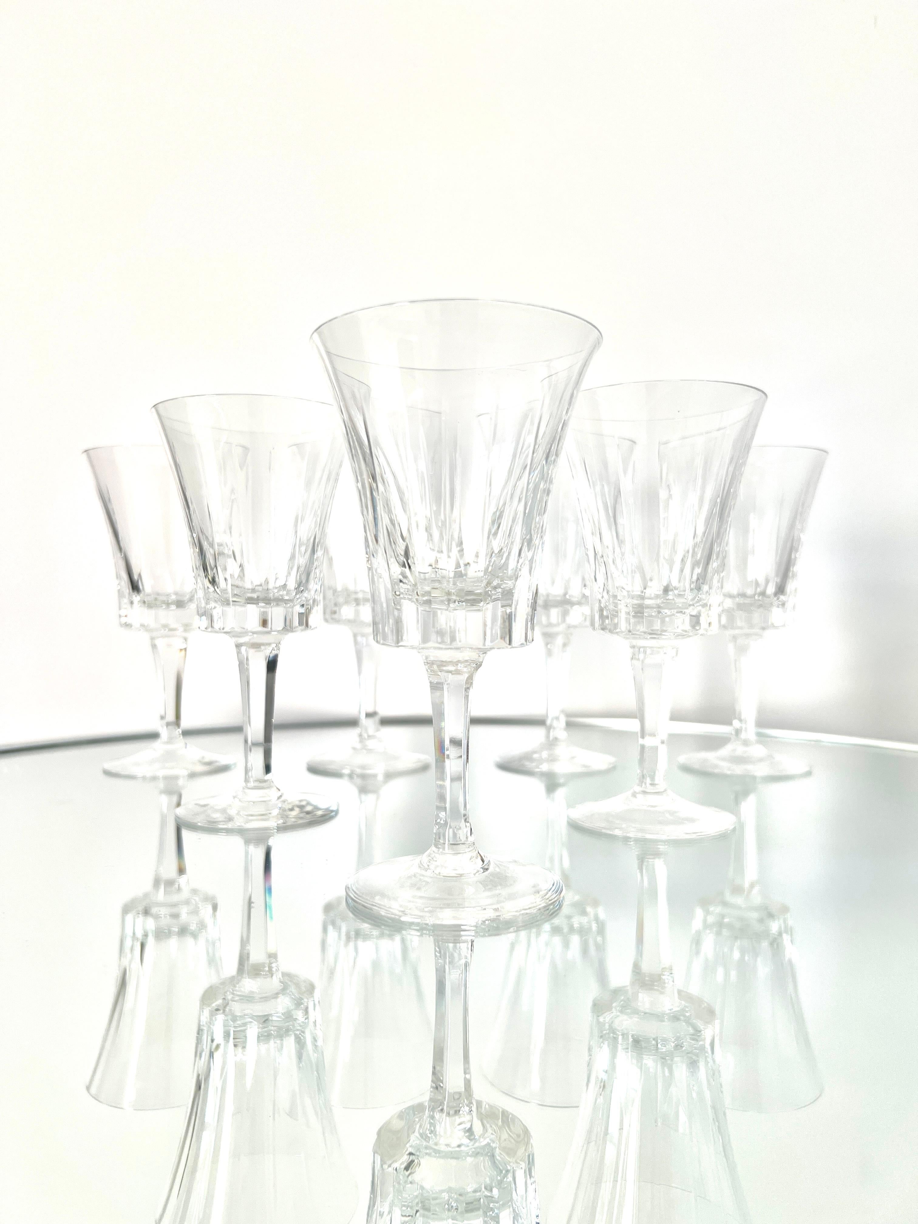 Set of Seven Vintage Crystal Wine Glasses by Gorham, c. 1970