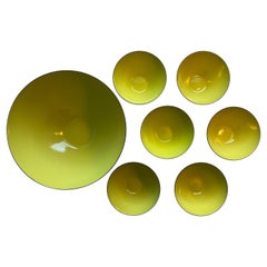 Set of Seven Vintage Enamel Krenit Bowls by Herbert Krenchel