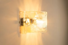 Set of Seven Wall Lamps mod. LP276 in Crystal and Blue Murano Glass, Italy 1970s