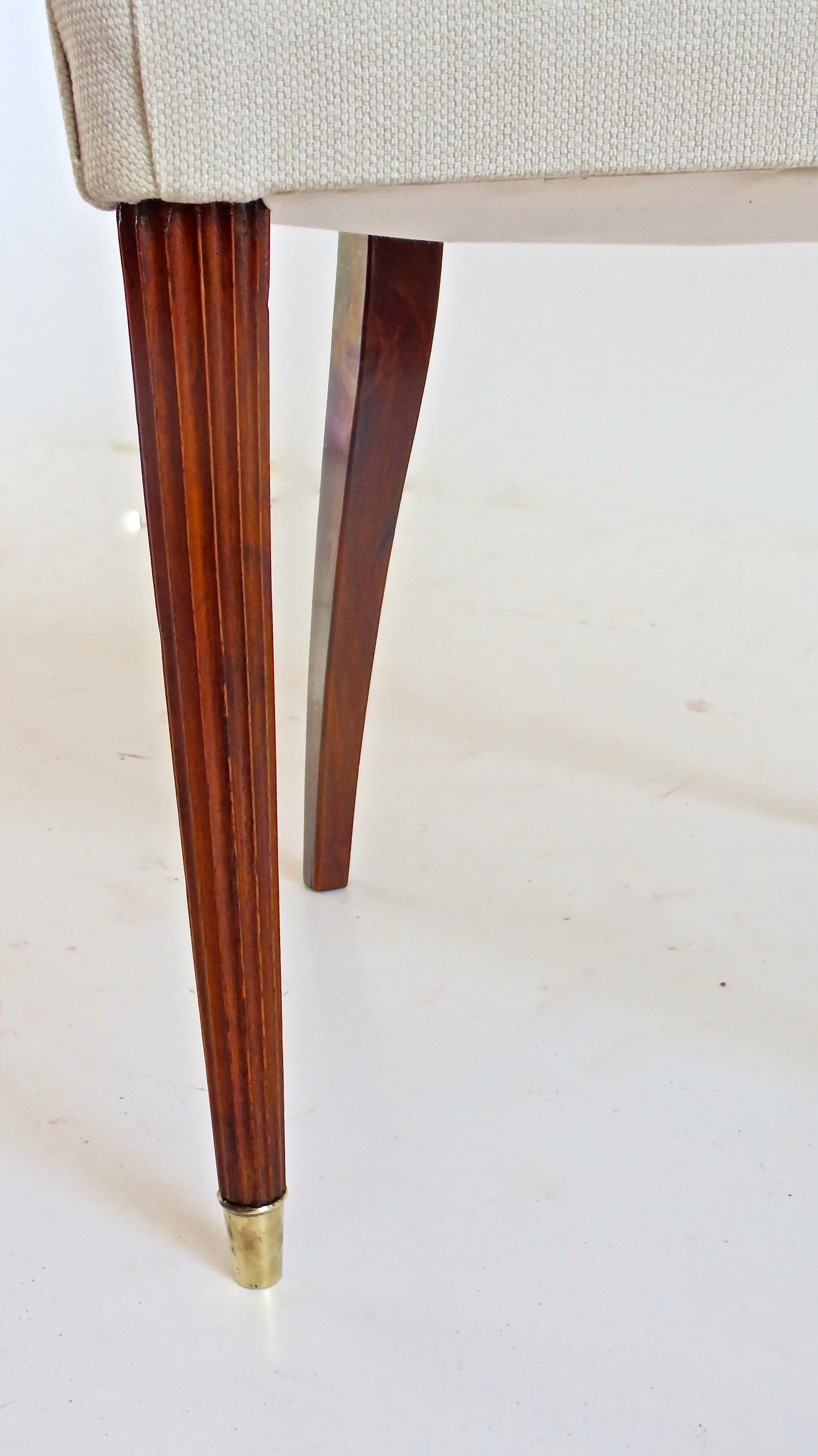 Set of Seven Walnut Dining Room Chairs by Arch, Carlo Enrico Rava, Milano, 1940 7