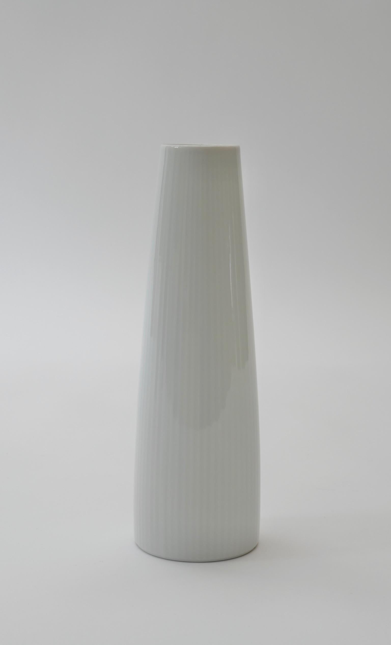 Ceramic Set of Seven White Porcelain Vases, Germany,  1970s