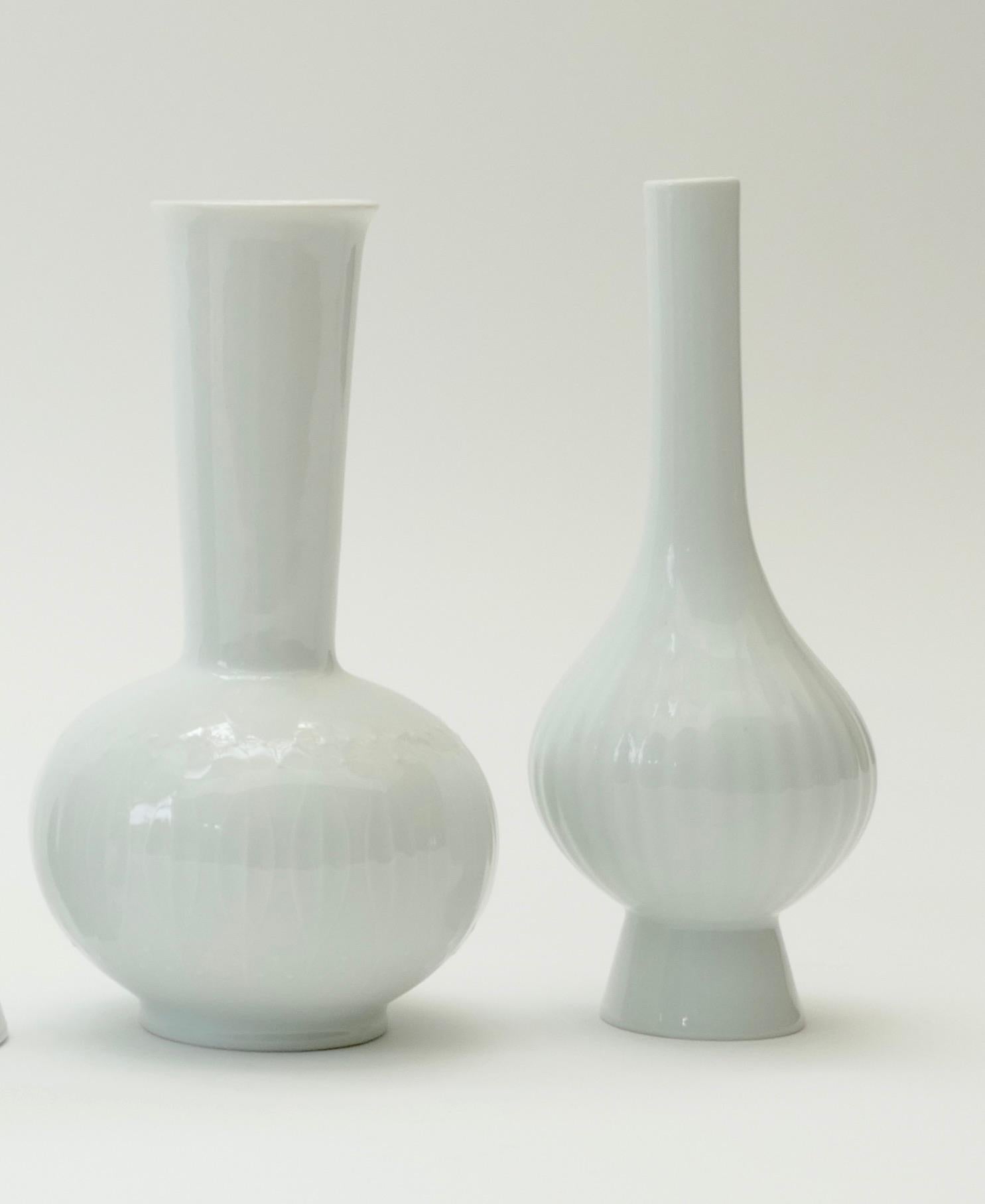 Set of Seven White Porcelain Vases, Germany,  1970s 3