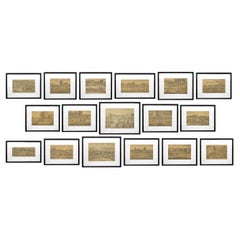 Antique Set of Seventeen 19th Century American Framed Farm Prints