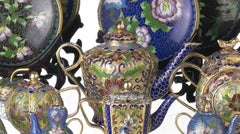Set of seventeen Chinese Cloisonne miniatures