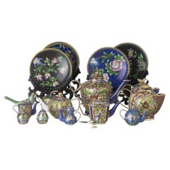 Set of seventeen Chinese Cloisonne miniatures