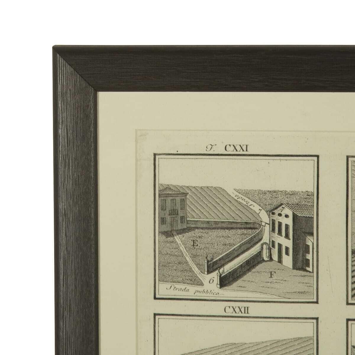 Newly framed set of 17 engraved plans of architecture, irrigation, daming, etc by Giovanni Donegani.