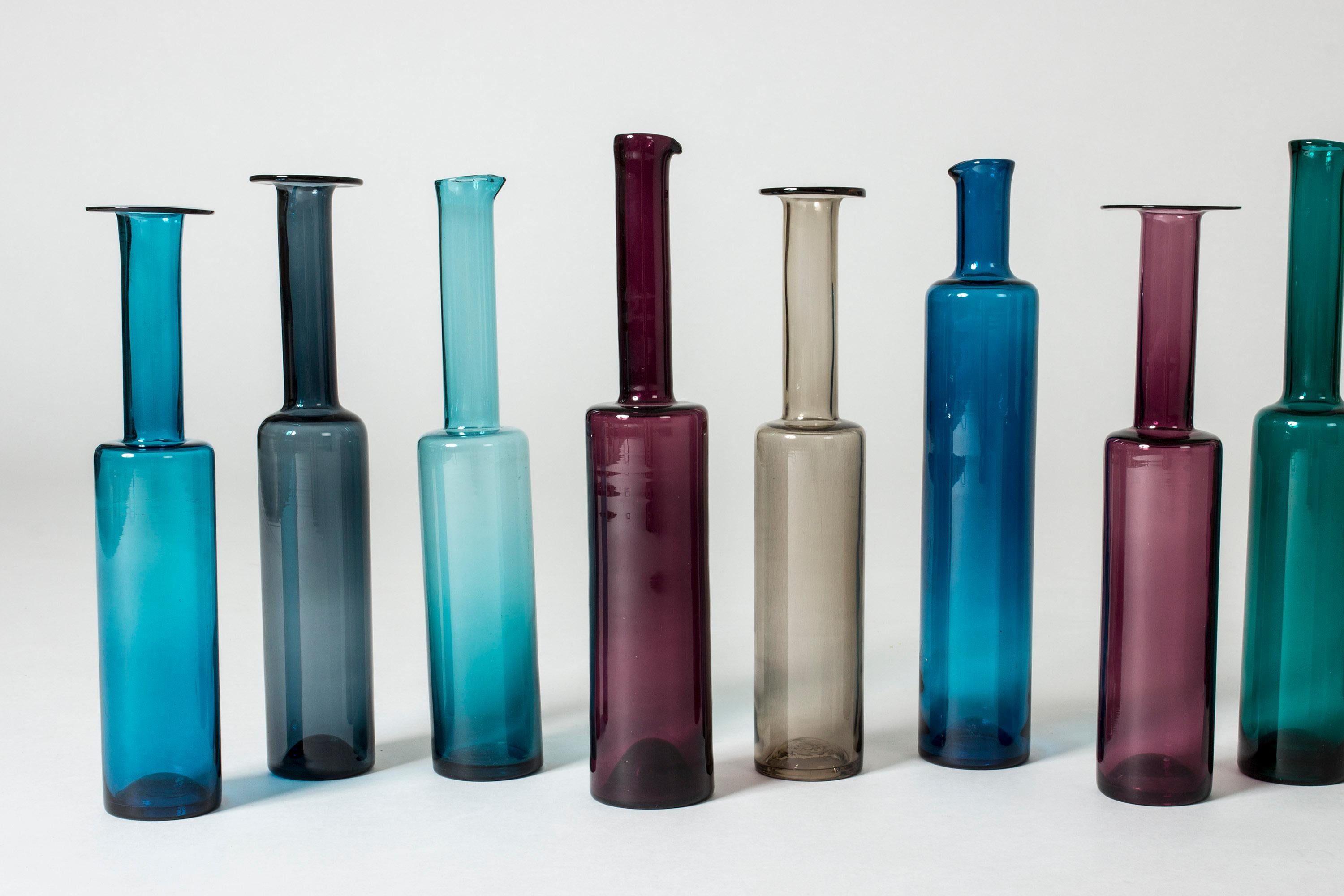 Finnish Set of Seventeen Glass Bottles by Nanny Still