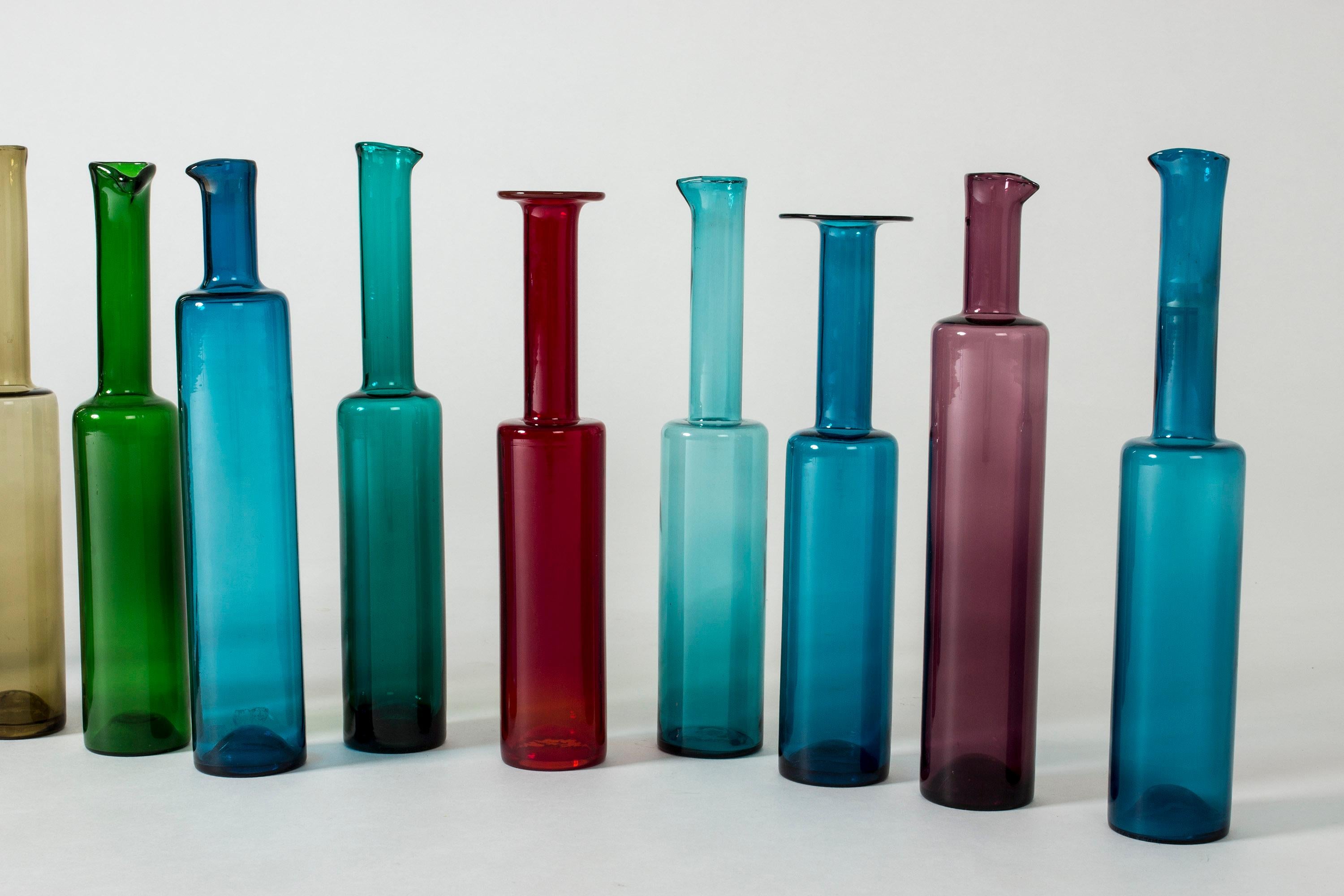 Mid-20th Century Set of Seventeen Glass Bottles by Nanny Still