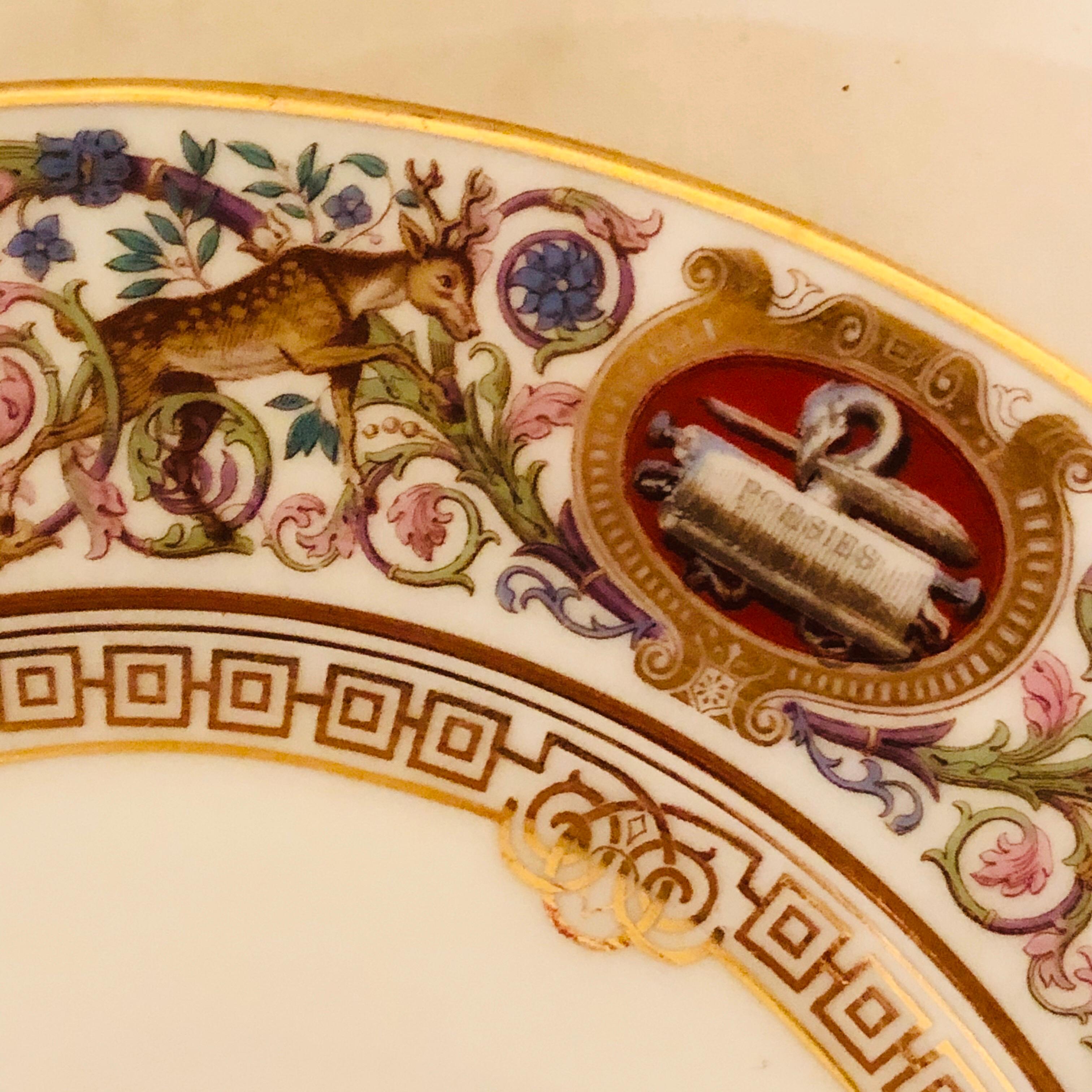 Set of Sevres Louis-Philippe Hunt Plates Made for the Chateau de Fontainebleau 2