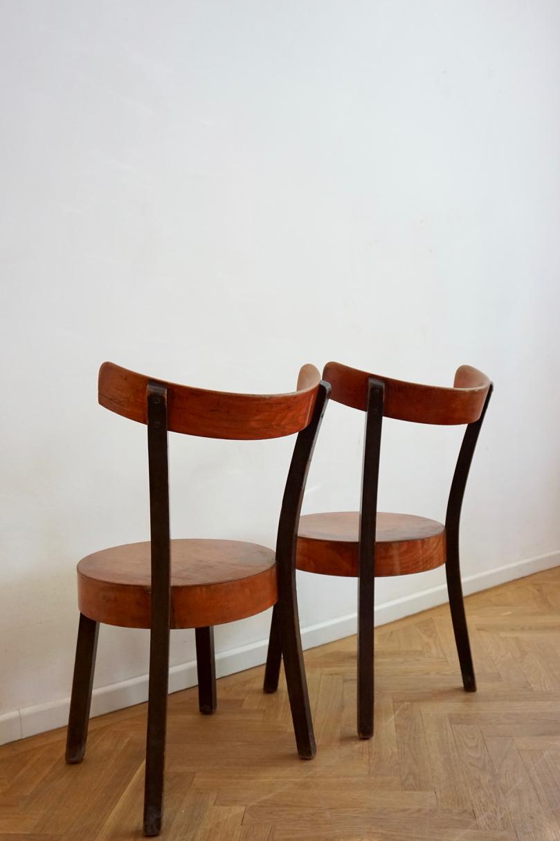 Beech Set of Side Chairs in the Style of Lajos Kozma from Szek Es Faarugyar Rt, 1930s