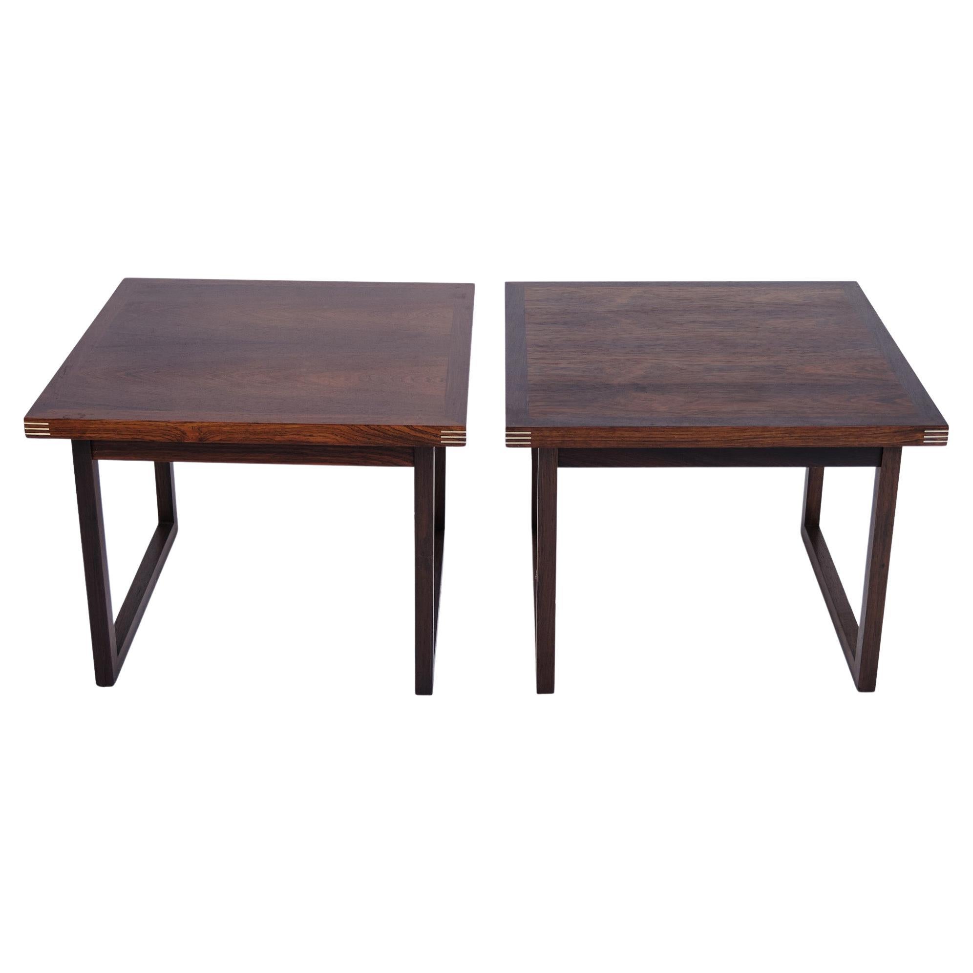 Ensemble de tables d'appoint en bois de rose par Rud Thygesen pour Heltborg Furniture dans les années 1960 en vente