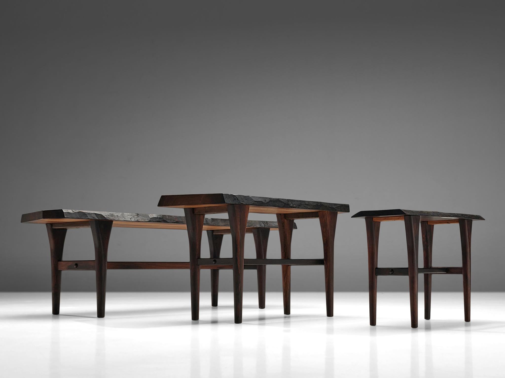 Danish Set of Side Tables in Rosewood