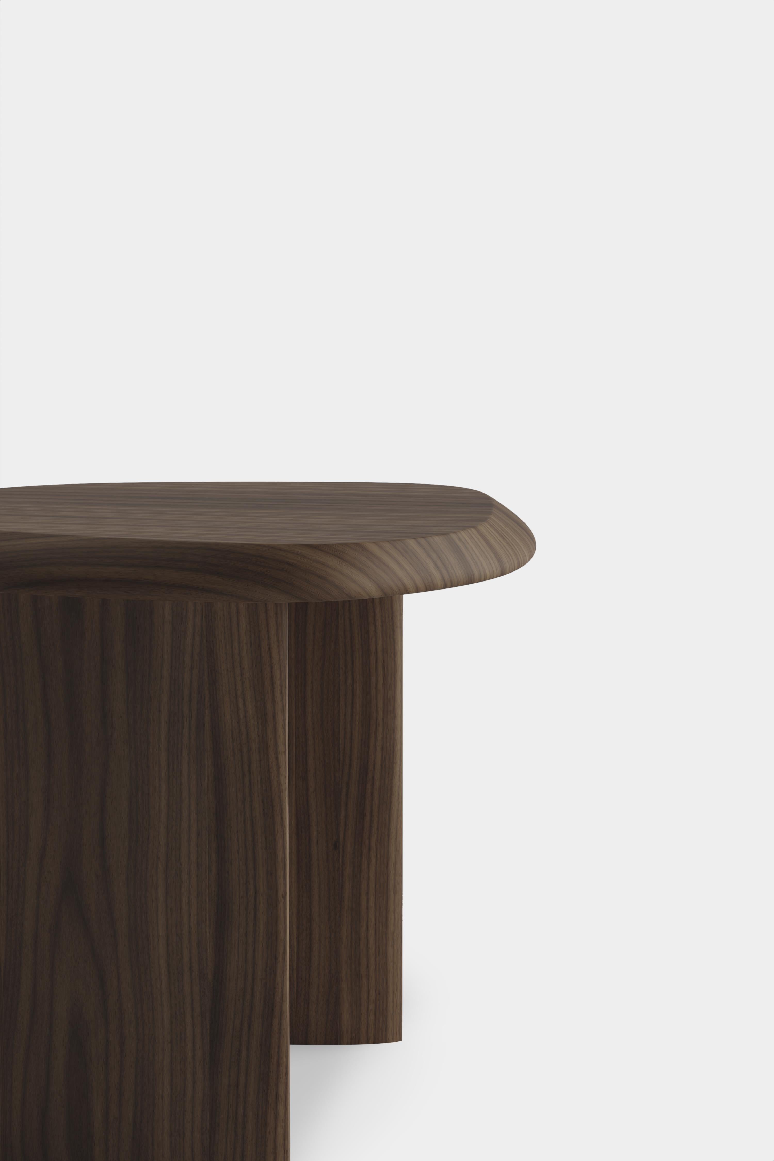 Set of Side Tables & Large Coffee Table Walnut Duna Collection by Joel Escalona 2