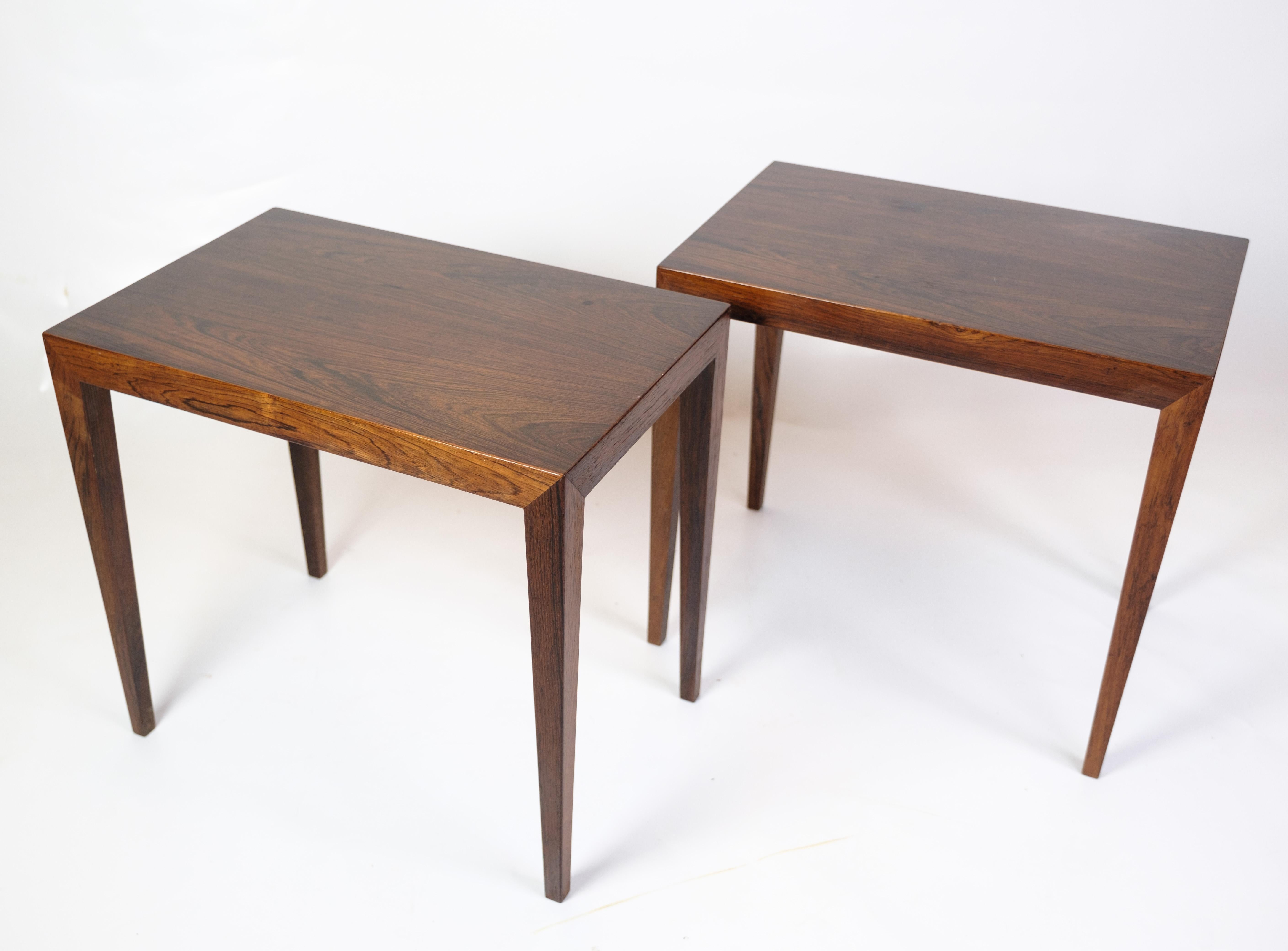 Set Of Side Tables Made In Rosewood By Severin Hansen From 1960s For Sale 7