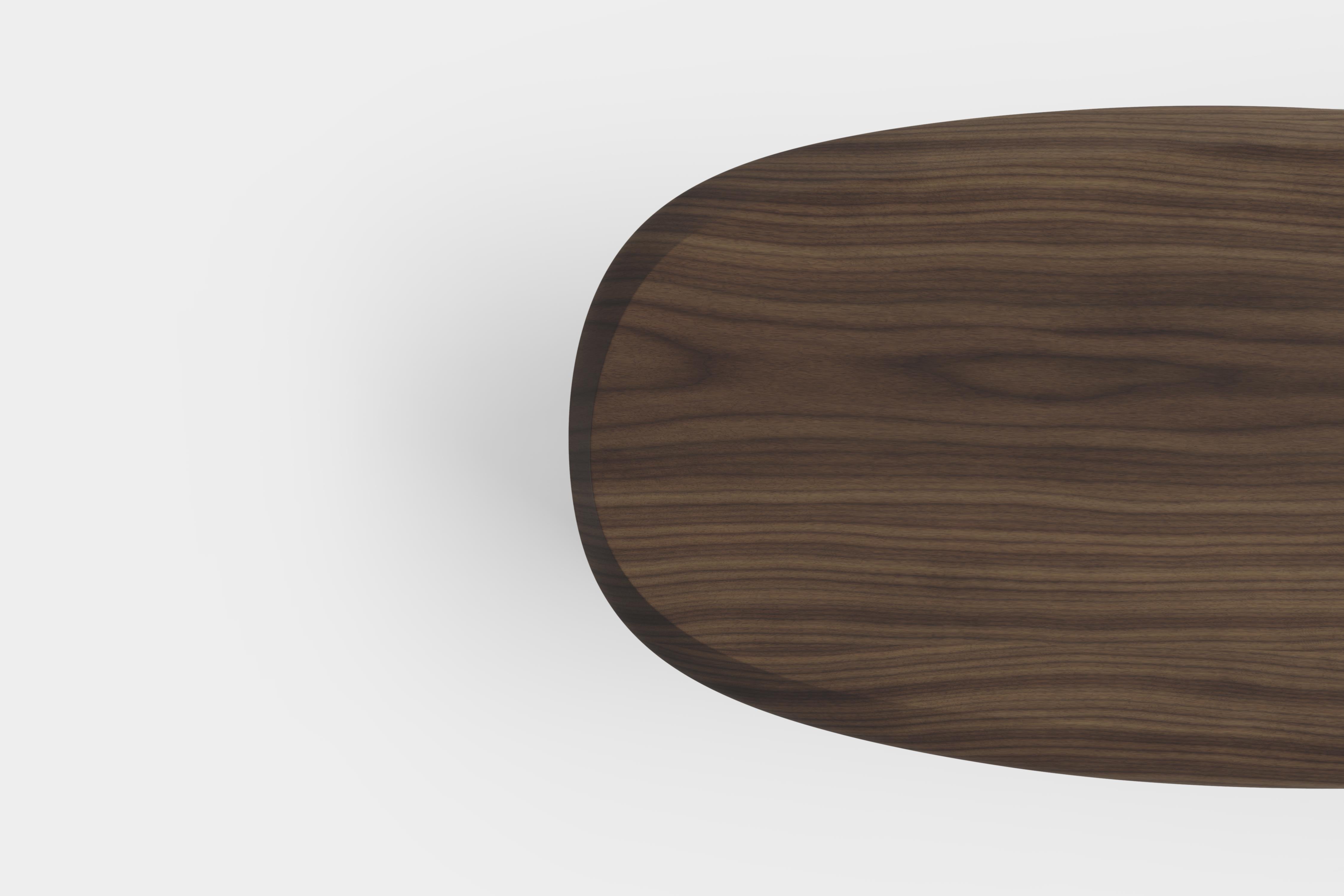 Wood Set of Side Tables Medium Coffee Table Walnut Duna Collection by Joel Escalona