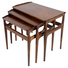 Ensemble de tables d'appoint, palissandre, Heltborg Møbler, bords massifs, années 1960