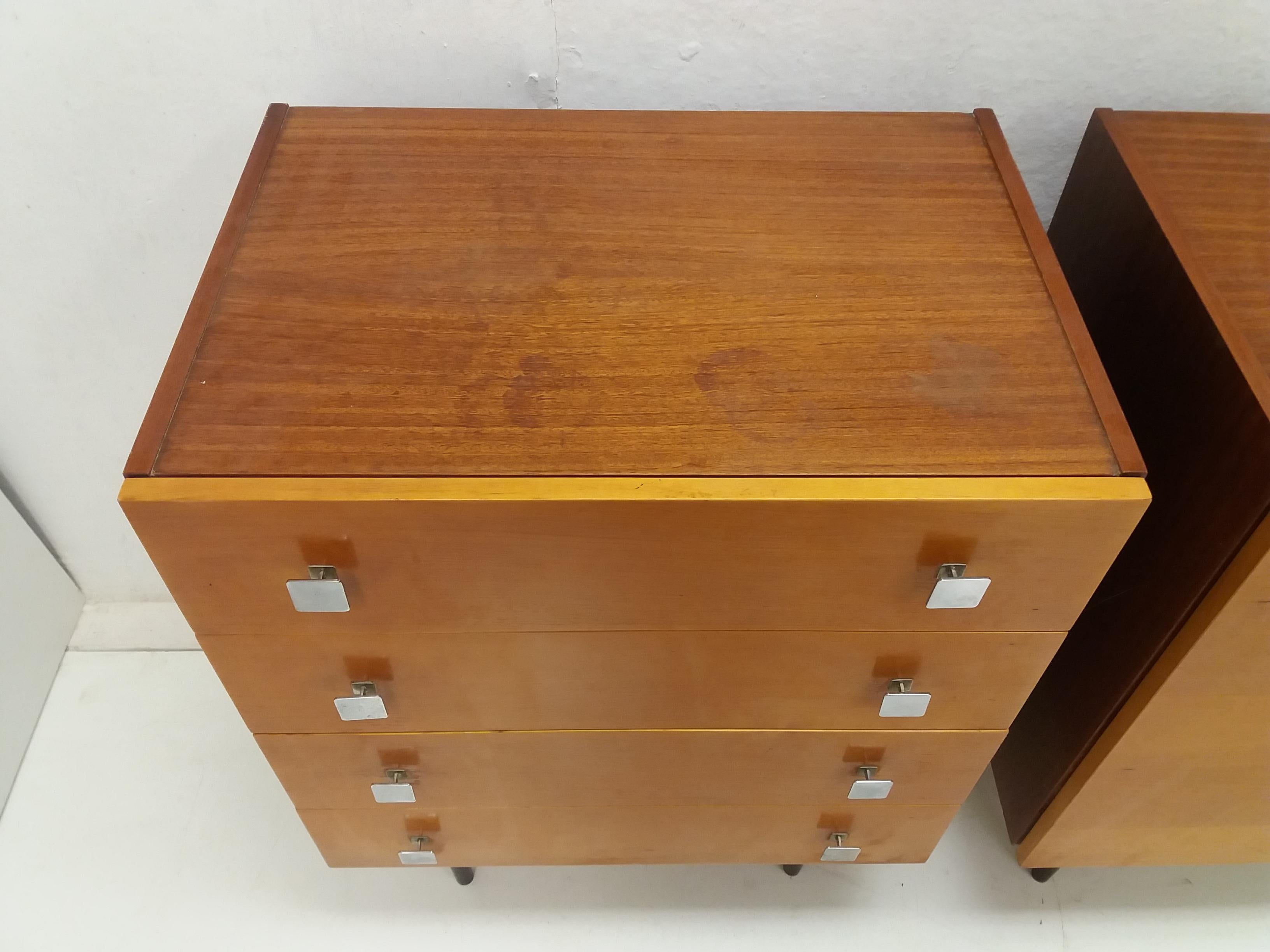 Mid-Century Modern Set of Sideboard and Chest of Drawer Designed by František Mezulánik, 1960's For Sale