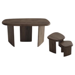 Set of Sideboard and Nest Tables Walnut from Duna Collection Set of Sideboard and Nest Tables Walnut from Duna Collection