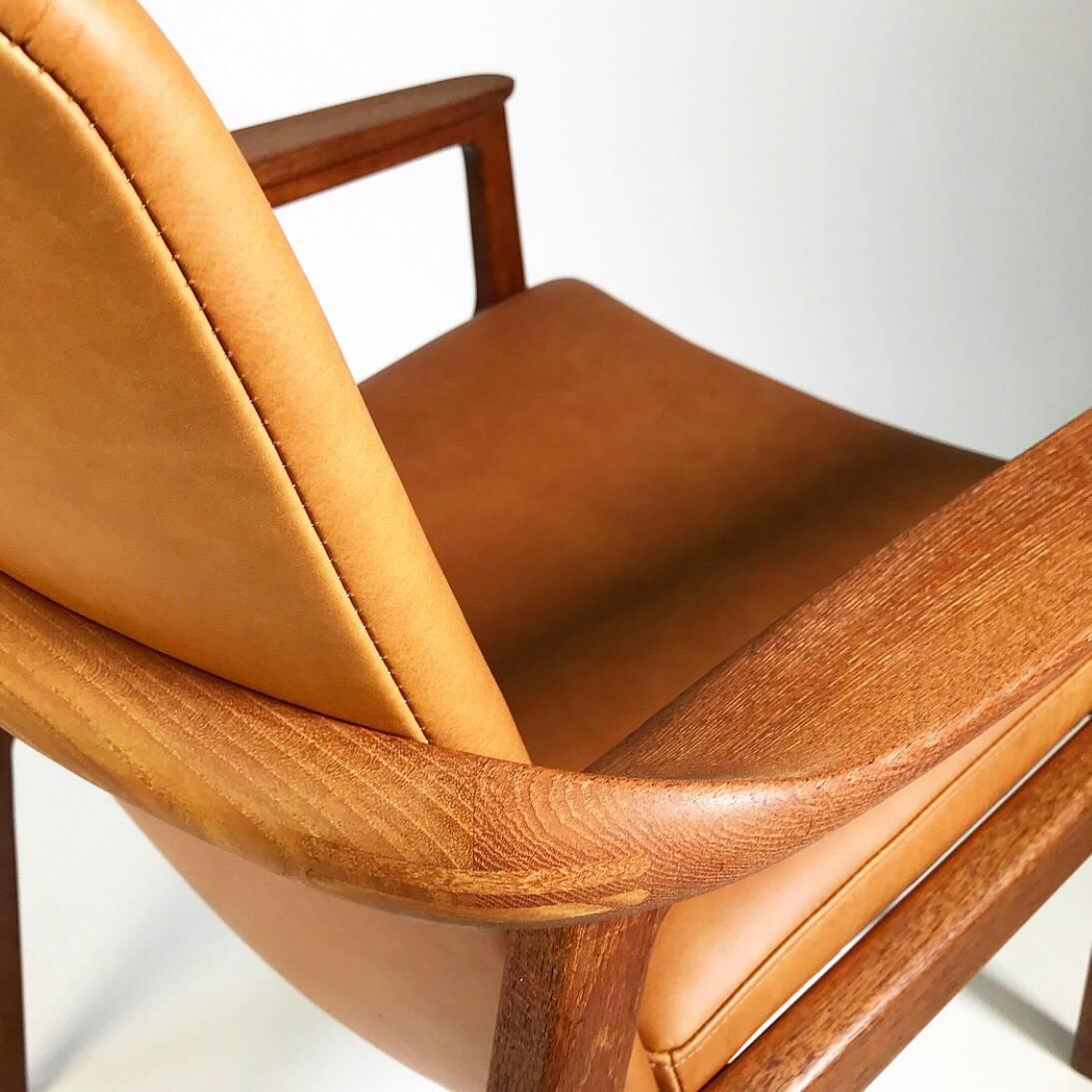 Set of Sigvard Bernadotte Teak Armchairs for France and Son, Denmark, 1950s 2