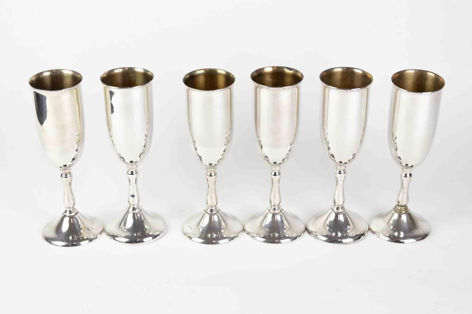 Set of Silver Glasses realized by an italian manufacture in the mid-20th century.

Silver 800, hallmark on base.

Very good condition.