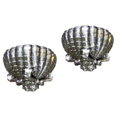 Set of Silver Leaf Plaster Sconces, Sold per Pair
