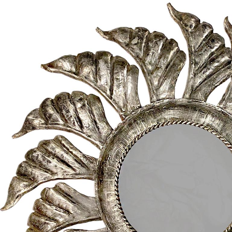 Set of Silver Leaf Sunburst Light Fixtures, Sold Individually In Good Condition For Sale In New York, NY