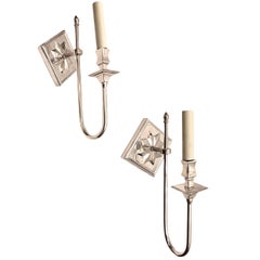 Set of Silver Plated Art Deco Sconces, Sold Per Pair