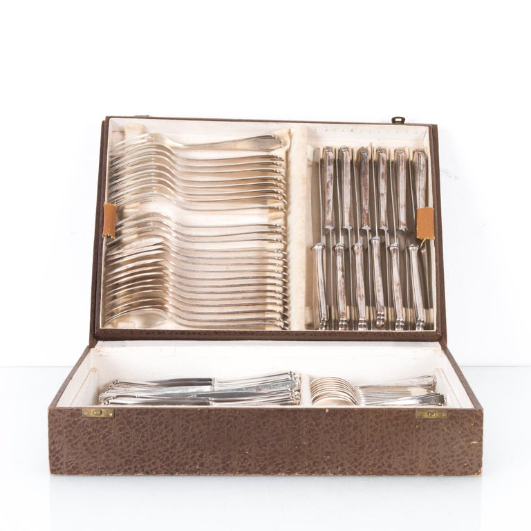 Set of Silver Plated Cutlery in a Box For Sale at 1stDibs