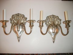 Set of Silver Plated English Sconces, Sold in Pairs