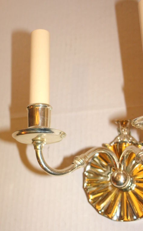 Silvered Set of Silver Plated Mirrored Sconces, Sold Per Pair For Sale