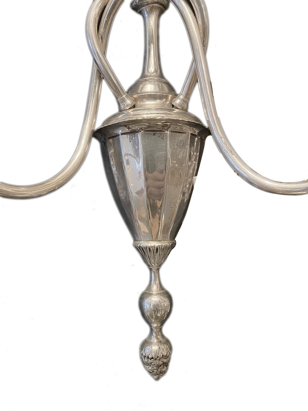 Silvered Set of Silver Plated Neoclassic Sconces, Sold Per Pair For Sale