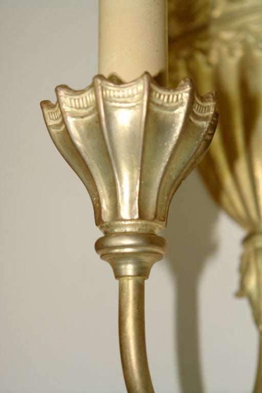 20th Century Set of Silver Plated Neoclassic Sconces, Sold Per Pair For Sale