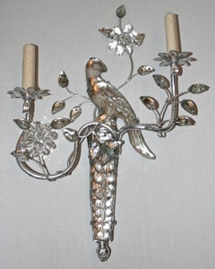 Set of Silver Plated Parrot Sconces, Sold Per Pair