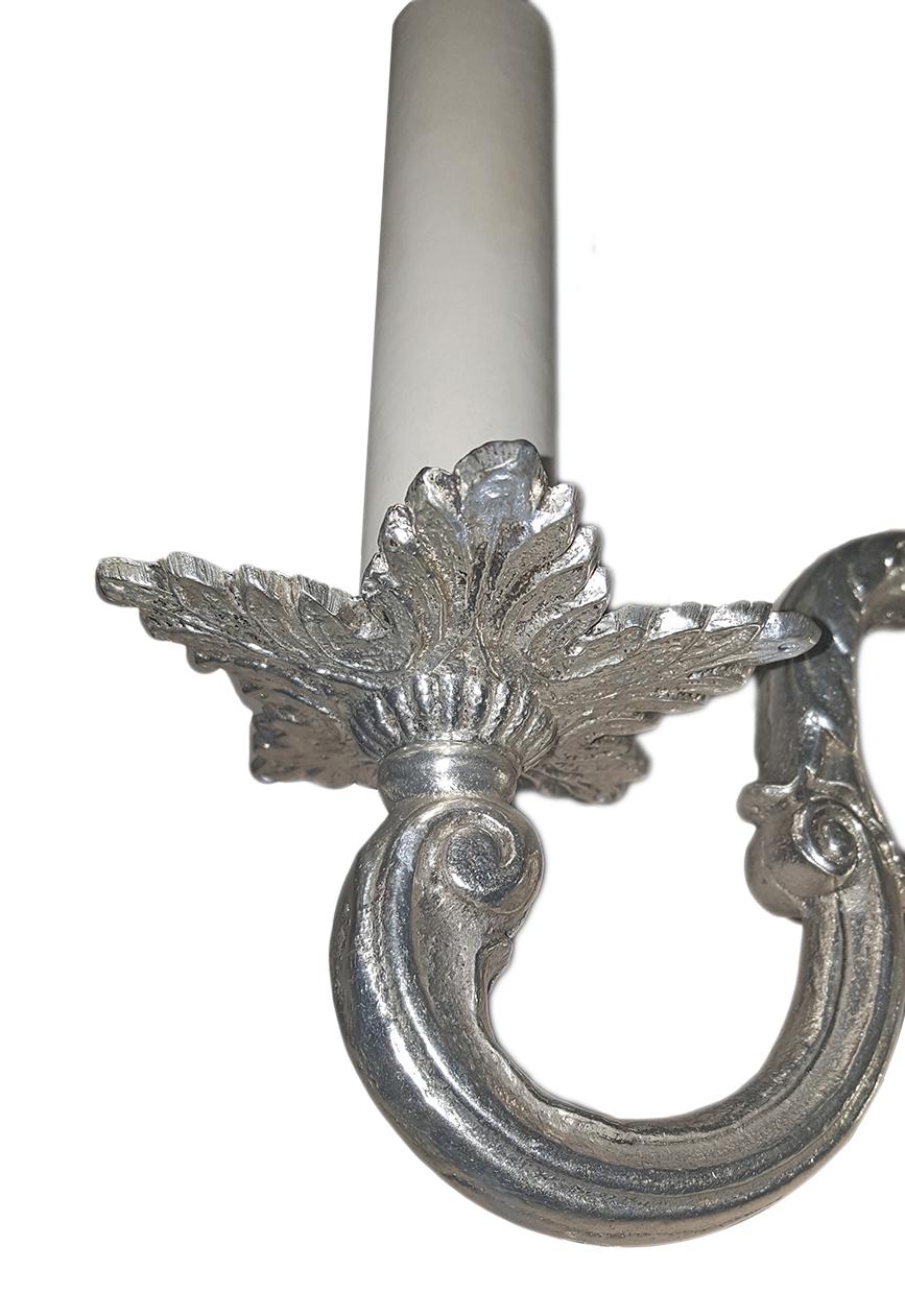 Set of Silver-Plated Sconces, Sold in Pairs In Good Condition For Sale In New York, NY