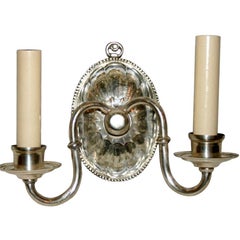 Set of Silver Plated Sconces, Sold Per Pair