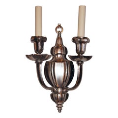 Set of Silver Plated Sconces, Sold Per Pair