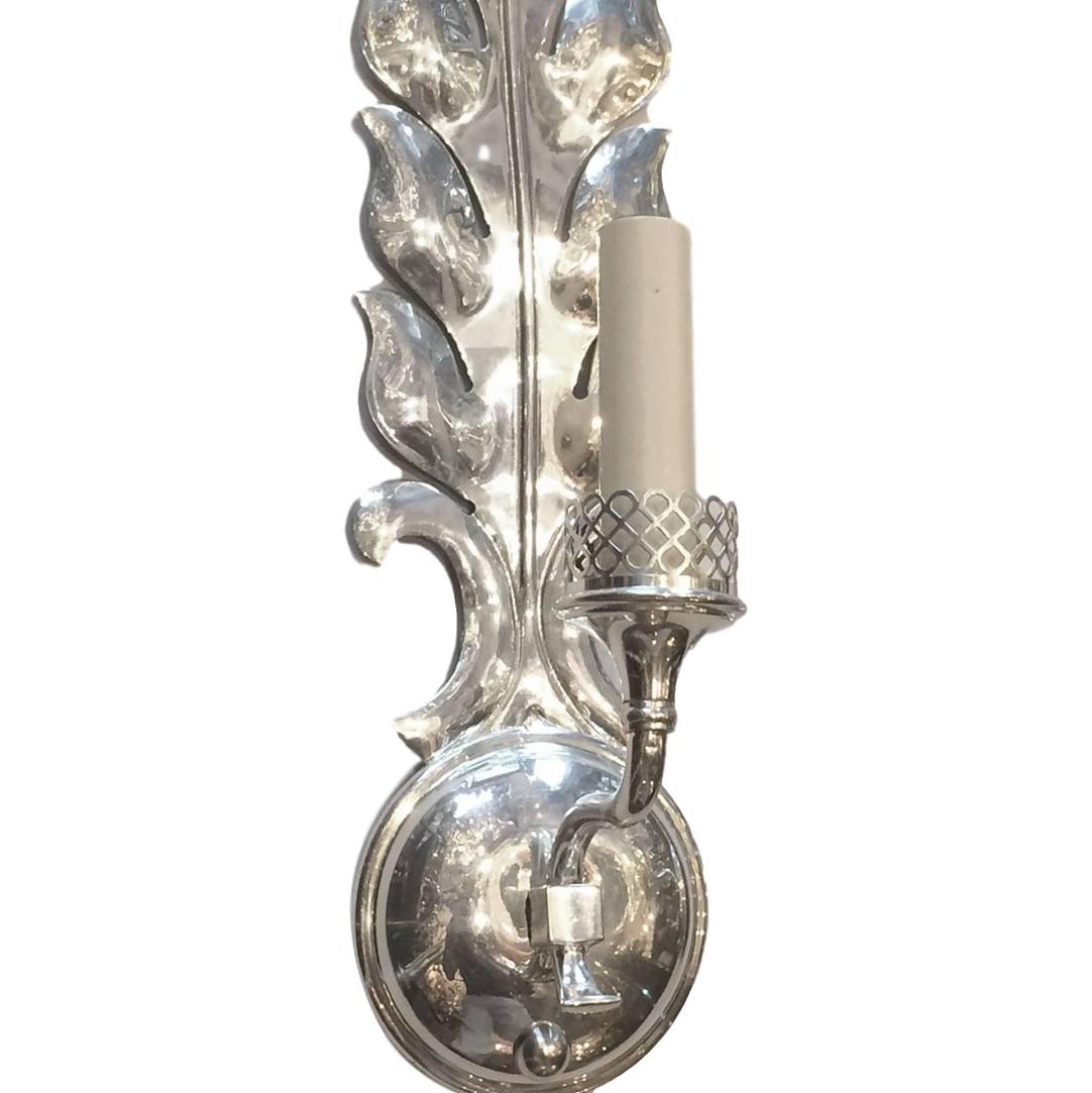 Italian Set of Silver Plated Sconces, Sold Per Pair