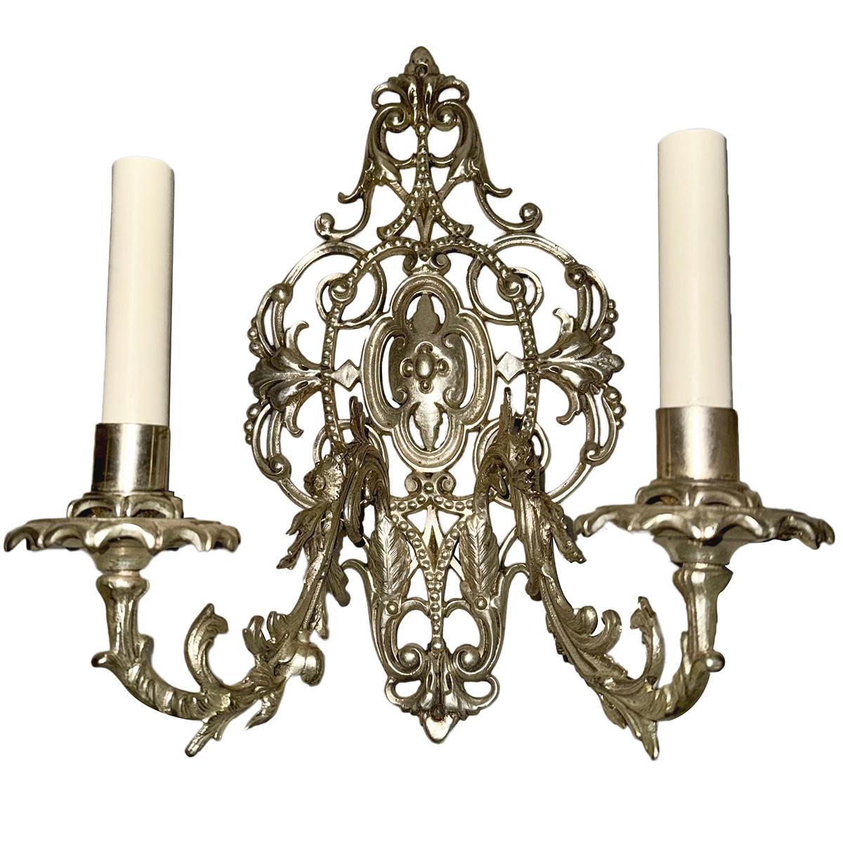 Argentato Set di lampade placcate in argento, vendute per coppia in vendita
